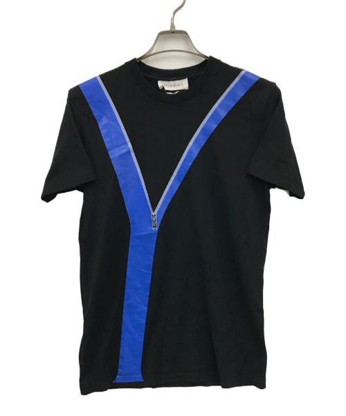 Yves Saint Laurent（イヴサンローラン）Yves Saint Laurent (イヴサンローラン) YプリントTシャツ ブラック×ブルー サイズ:Mの古着・服飾アイテム