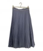 BLUE LABEL CRESTBRIDGEブルーレーベルクレストブリッジ）の古着「エアリーサテンプリーツスカート/55S05-127」｜ブルー