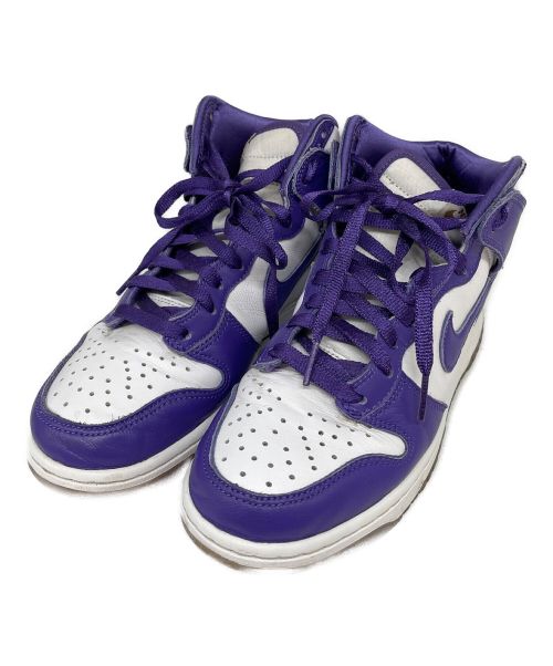 NIKE（ナイキ）NIKE (ナイキ) WMNS DUNK HI SP パープル×ホワイト サイズ:24.5cmの古着・服飾アイテム