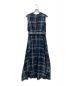 BLUEBIRD BOULEVARD (ブルーバードブルバード) Madras check Frenchsleeve dress/リネンノースリーブワンピース ネイビー サイズ:M：12800円