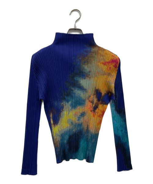 PLEATS PLEASE（プリーツプリーズ）PLEATS PLEASE (プリーツプリーズ) TIE DYED GRADATION TOP/タイダイグラデーションカットソー/ブラウス ブルー サイズ:3の古着・服飾アイテム