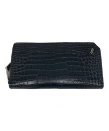 JIMMY CHOO（ジミーチュウ）の古着「CARNABY S CCJ BLACK JC LOGO CROCO ZIPPED WALLET/3LL1S5J/ラウンドジップウォレット」