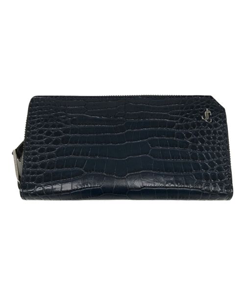 JIMMY CHOO（ジミーチュウ）JIMMY CHOO (ジミーチュウ) CARNABY S CCJ BLACK JC LOGO CROCO ZIPPED WALLET/3LL1S5J/ラウンドジップウォレットの古着・服飾アイテム