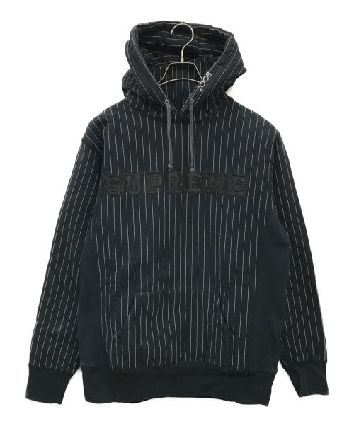 SUPREME（シュプリーム）SUPREME (シュプリーム) Pinstriped Hoodie /パーカー／ピンストライプドフーディー ブラック サイズ:Lの古着・服飾アイテム