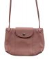 LONGCHAMP（ロンシャン）の古着「LE PLIAGE CUIR CROSSBODY BAG/レザーミニショルダーバッグ」｜ピンク