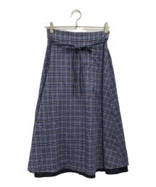 BLUE LABEL CRESTBRIDGE（ブルーレーベルクレストブリッジ）の古着「マイクロスパンポプリンスカート/55S16591」｜ブルー