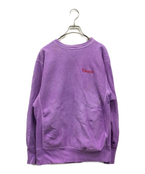 Champion REVERSE WEAVE（チャンピオン リバース ウィーブ）Champion REVERSE WEAVE (チャンピオンリバースウィーブ) 90’S Wisconsin刺繍スウェット パープル サイズ:Lの古着・服飾アイテム