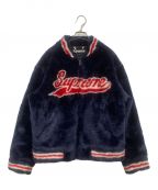 SUPREMEシュプリーム）の古着「Faux Fur Varsity Jacket/ボアジャケット/20SS」｜ネイビー