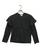 COMME des GARCONS SHIRTコムデギャルソンシャツ）の古着「cotton jersey plain/レイヤードカットソー/W27108」｜ブラック