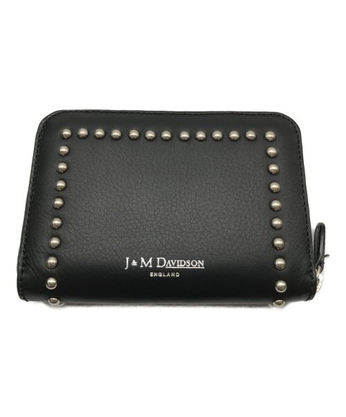 J&M DAVIDSON（ジェイ＆エム デヴィッドソン）J&M DAVIDSON (ジェイ＆エム デヴィッドソン) SMALL ZIP PURSE WITH STUDS ラウンドファスナーコインケースコインケース ブラックの古着・服飾アイテム