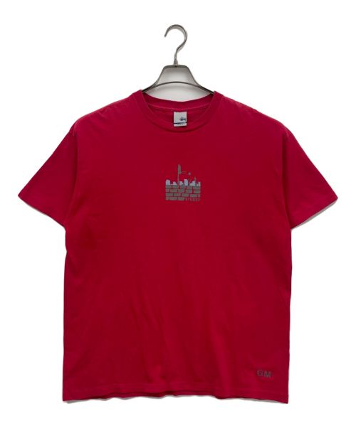 stussy（ステューシー）stussy (ステューシー) 90s-00sプリントTシャツ レッド サイズ:XLの古着・服飾アイテム