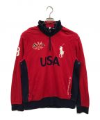 POLO RALPH LAURENポロ・ラルフローレン）の古着「USA RL-2011OCEAN Challenge Yacthing 4/1 ZIP  jacket/ハーフジップスウェット/スウェット/ハーフジップ」｜レッド