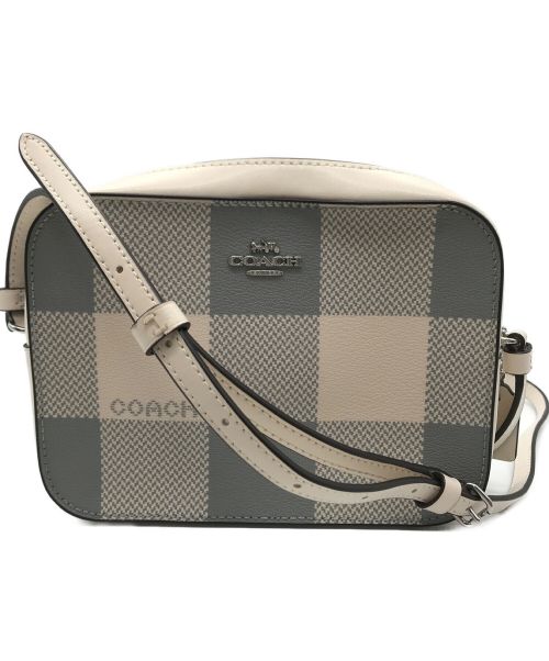 COACH（コーチ）COACH (コーチ) バッファロープレイドカメラショルダ ピンクの古着・服飾アイテム