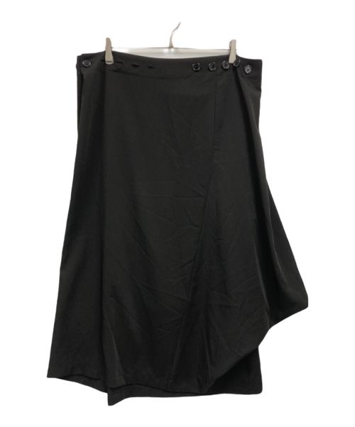 萌 MOYURU（モユル）萌 MOYURU (モユル) アシンメトリースカート ブラック サイズ:40の古着・服飾アイテム