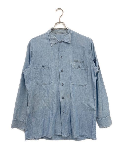 U'S NAVY（ユーエスネイビー）U'S NAVY (ユーエスネイビー) ヴィンテージシャツ ブルー サイズ:下記参照の古着・服飾アイテム