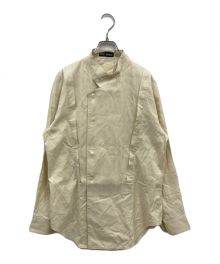 ISSEY MIYAKE（イッセイミヤケ）の古着「アーカイブ オンリミット/80s/80年代ピンタックノーカラーブサムシャツ」｜ベージュ