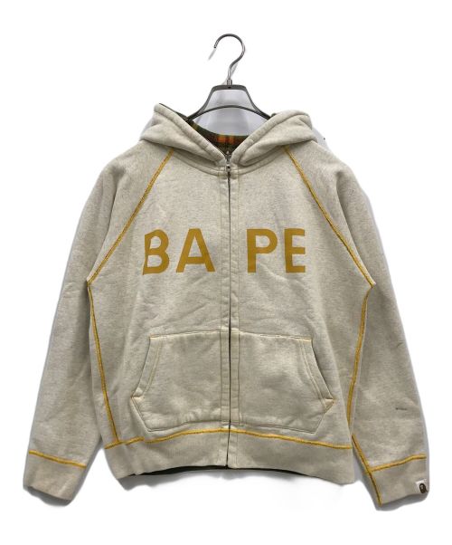 A BATHING APE（アベイシングエイプ）A BATHING APE (アベイシングエイプ) リバーシブルジップパーカー グレー×グリーン サイズ:Sの古着・服飾アイテム