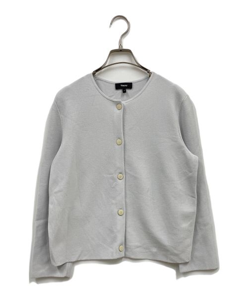 theory（セオリー）theory (セオリー) 24年モデル/Wooster Crepe Knit Button FRT Cardi/ニットカーディガン/01-4103725 ブルー サイズ:Sの古着・服飾アイテム