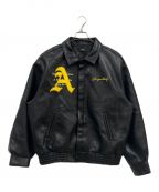 A FEW GOOD KIDSアフューグッドキッズ）の古着「中華ブランド/中国新進気鋭ブランド/RACING LEATHER JACKET/エコレザージャケット/Higher Brothers/Masiwei/DONCARE」｜ブラック