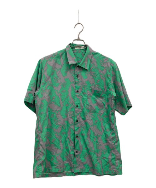 BALENCIAGA（バレンシアガ）BALENCIAGA (バレンシアガ) 総柄シャツ グレー×グリーン サイズ:Mの古着・服飾アイテム