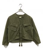 orSlowオアスロウ）の古着「NO COLLAR US ARMY SHORT JACKET/ジャケット/ミリタリージャケット/ﾉｰｶﾗｰｼﾞｬｹｯﾄ/ファティーグジャケット」｜オリーブ