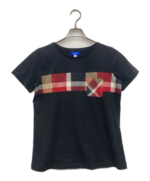 BLUE LABEL CRESTBRIDGE（ブルーレーベルクレストブリッジ）BLUE LABEL CRESTBRIDGE (ブルーレーベルクレストブリッジ) クレストブリッジチェック切替ポケットTシャツ ブラック サイズ:38 未使用品の古着・服飾アイテム