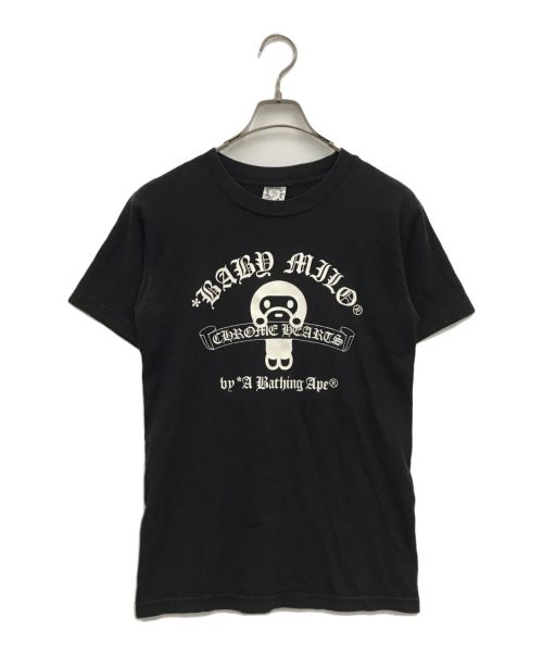 CHROME HEARTS（クロムハーツ）CHROME HEARTS (クロムハーツ) A BATHING APE (アベイシングエイプ) ベビーマイロプリントTシャツ ブラック サイズ:Sの古着・服飾アイテム