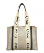 Chloeクロエ）の古着「WOODY MEDIUM TOTE BAG/ロゴトートバッグ」｜ベージュ