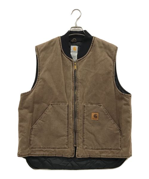 CarHartt（カーハート）CarHartt (カーハート) UFCW/ダック中綿ベスト/ベスト/V02 CHT ブラウン サイズ:XLの古着・服飾アイテム