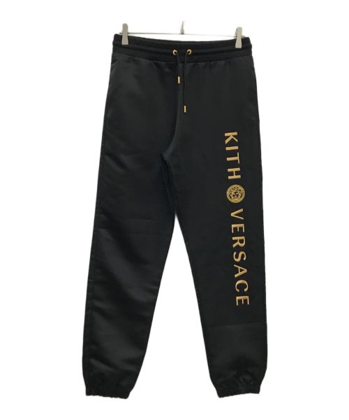 VERSACE（ヴェルサーチ）VERSACE (ヴェルサーチ) KITH (キス) ロゴイージートラックパンツ A82657 A224455 ブラック サイズ:Sの古着・服飾アイテム