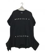 MM6 Maison Margielaエムエムシックス メゾンマルジェラ）の古着「ブランドロゴ半袖Tシャツワンピース/M60271-MM006」｜ブラック