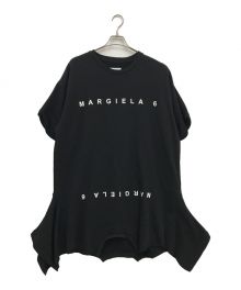 MM6 Maison Margiela（エムエムシックス メゾンマルジェラ）の古着「ブランドロゴ半袖Tシャツワンピース/M60271-MM006」｜ブラック