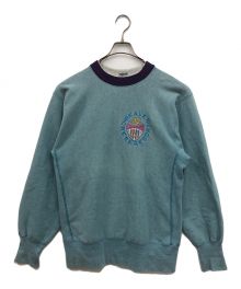 Champion（チャンピオン）の古着「90'sヴィンテージエルボーパッチスウェット/USA製/90年代/90s」｜スカイブルー