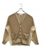 TOGA PULLAトーガ プルラ）の古着「CHIFFON JERSEY CARDIGAN」｜ベージュ