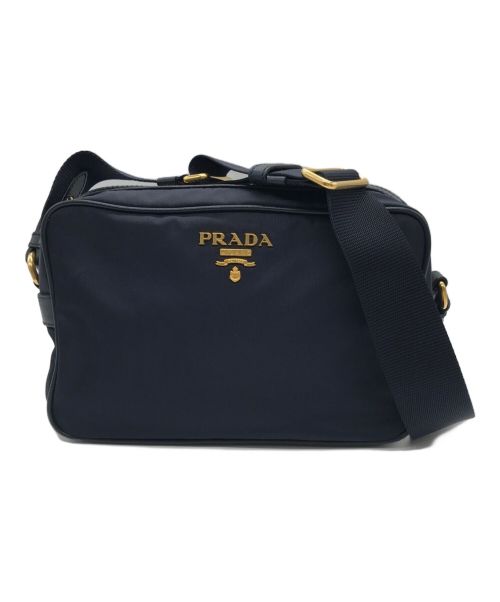 PRADA（プラダ）PRADA (プラダ) ナイロンショルダーバッグ 1BH089 ネイビーの古着・服飾アイテム