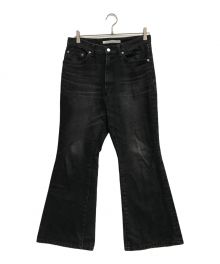 JOHN LAWRENCE SULLIVAN（ジョン ローレンス サリバン）の古着「WASHED DENIM FLARED PANTS」｜ブラック