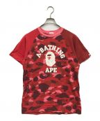 BAPE BY A BATHING APEベイプバイアベイシングエイプ）の古着「COLOR CAMO TEE」｜レッド