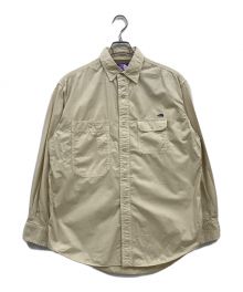 THE NORTHFACE PURPLELABEL（ザ・ノースフェイス パープルレーベル）の古着「Lightweight Twill Big Work Shirt/ライトﾂｲﾙﾋﾞｯｸﾞﾜｰｸｼｬﾂ//NT3304N」｜ベージュ