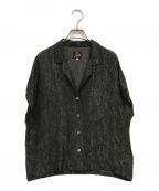 Needlesニードルズ）の古着「French Sleeve Blouse R/CU/PE Botanical Lame Jq/MR114」｜ブラック×ゴールド