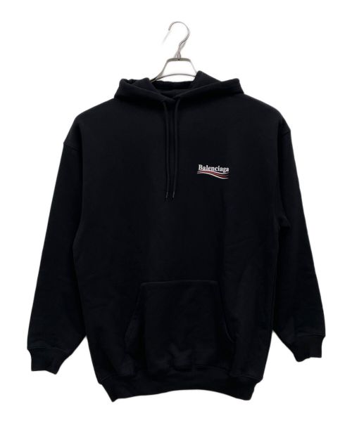 BALENCIAGA（バレンシアガ）BALENCIAGA (バレンシアガ) Political Campaign Medium Fit Hoodie/578135 TIV53 ブラック サイズ:XSの古着・服飾アイテム