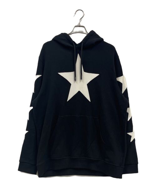 BURBERRY（バーバリー）BURBERRY (バーバリー) STAR MOTIF Hoodie/8034567/パーカー/スェットパーカー/プリントパーカー ブラック サイズ:XLの古着・服飾アイテム