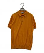 JOHN SMEDLEYジョンスメドレー）の古着「ニットポロ/ニット/半袖ニット/ニットポロシャツ/ポロシャツ」｜オレンジ