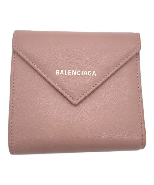 BALENCIAGA（バレンシアガ）BALENCIAGA (バレンシアガ) ペーパーフラップウォレット ピンクの古着・服飾アイテム