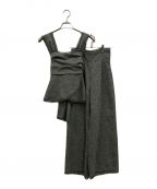 HER LIP TOハーリップトゥ）の古着「Tweed Fringed Summer Set/セットアップ/ブラウスセットアップ/1212308049」｜グレー