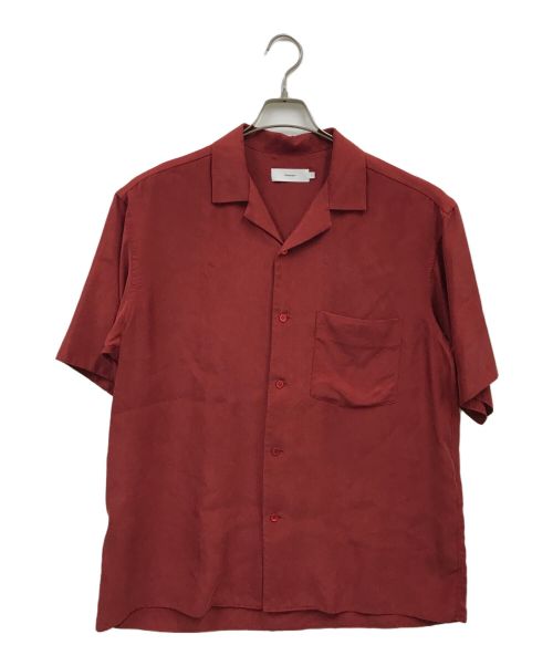 Graphpaper（グラフペーパー）Graphpaper (グラフペーパー) CUPRA OPEN NECKED SHIRT/オープンカラーシャツ/GM181-50039 レッド サイズ:2の古着・服飾アイテム