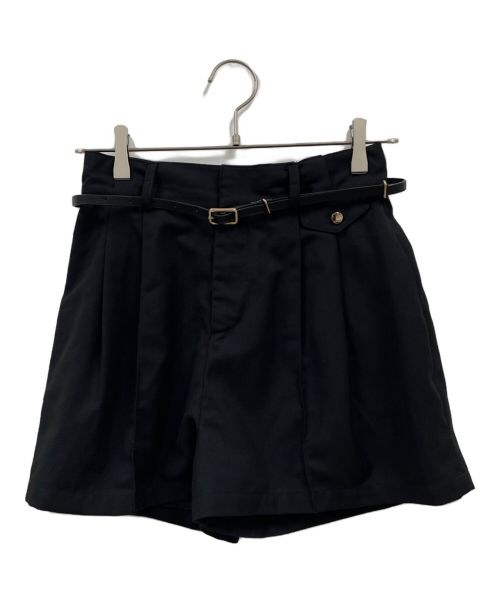 HER LIP TO（ハーリップトゥ）HER LIP TO (ハーリップトゥ) Carette Belted Twill Shorts/ショーツ/未使用品/1242303117 ブラック サイズ:M 未使用品の古着・服飾アイテム