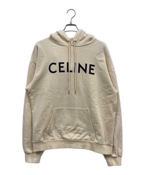 CELINE（セリーヌ）CELINE (セリーヌ) ルーズフーディー / コットンフリース/2Y321670Q ベージュ サイズ:Lの古着・服飾アイテム