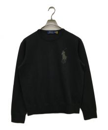 POLO RALPH LAUREN（ポロ・ラルフローレン）の古着「ビッグポニースウェット/ｸﾙｰﾈｯｸｽｳｪｯﾄ/スウェット」｜ブラック