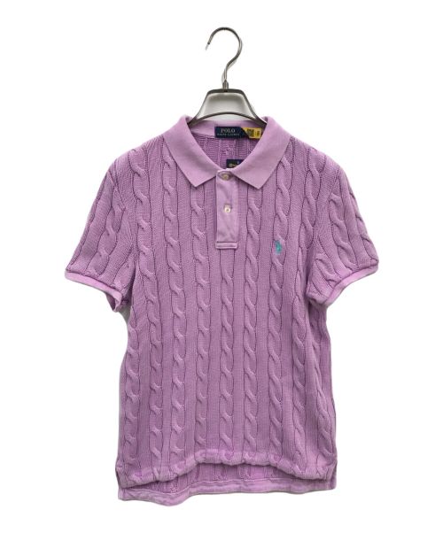 POLO RALPH LAUREN（ポロ・ラルフローレン）POLO RALPH LAUREN (ポロ・ラルフローレン) ウォッシュ加工S/Sケーブルニットポロ ピンク サイズ:L 未使用品の古着・服飾アイテム