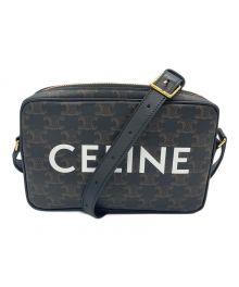 CELINE（セリーヌ）の古着「トリオンフショルダーバッグ/トリオンキャンバスショルダーバッグ/ショルダーバッグ」｜ブラウン×ブラック